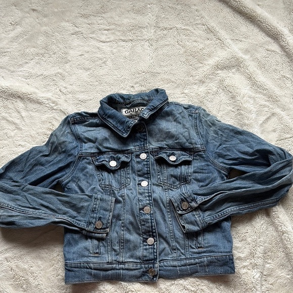 Garage Light Blue Cropped Jean Jacket Size Small - Picture 1 of 9